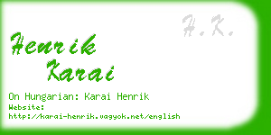 henrik karai business card